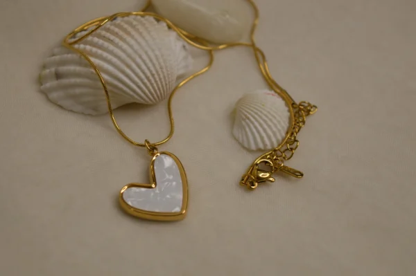 White Heart Necklace